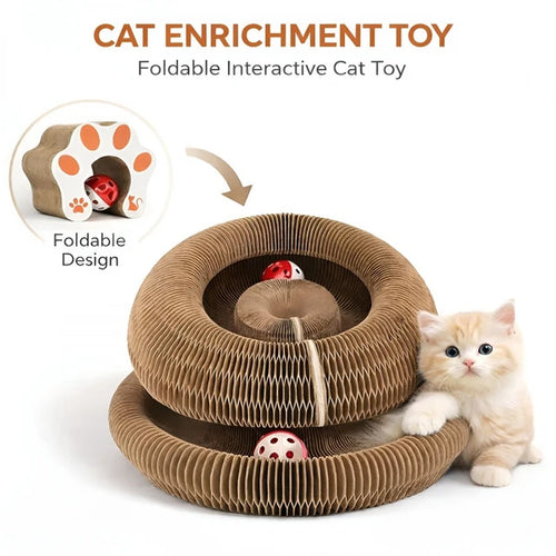 PurrPour Magic Organ Cat Scratcher — Foldable, Ball Included